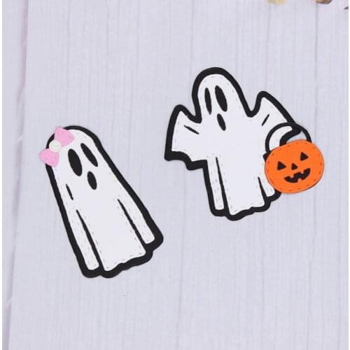 ZLDECOR Cute Halloween Ghosts Metal Cutting Dies Stencils for DIY Scrapbooking Decorative Embossing DIY Paper Cards