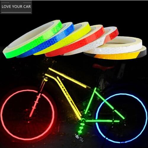 1PC 8 Meter Car Styling Reflective Stripe Tape Motorcycle Bike Body Rim Wheel Stripe Tape Stickers Decorative Blue/Red/Yellow