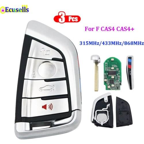 3pcs/lot Smart 4 buttons 315mhz 433mhz 868mhz Remote Key Keyless fob for BMW F CAS4 5 7 Series X5 X6 2014 2015 2016 Uncut