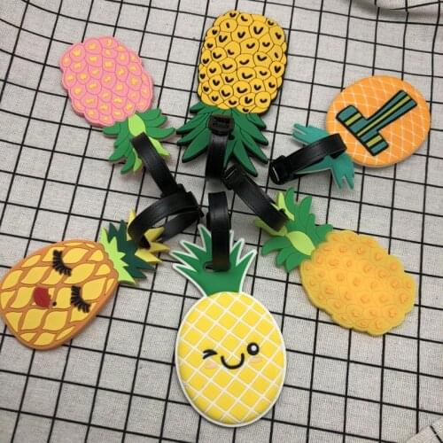 Pineapple Travel Accessories Creative Luggage Tag Silica Gel Suitcase ID Address Holder Baggage Boarding Tags Portable Label