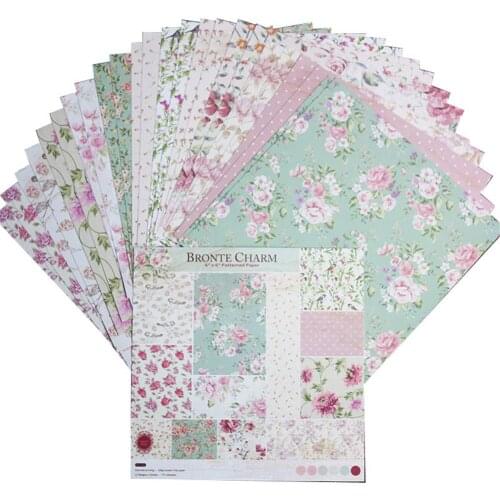 New 24sheets/Pack 6*6inch 15.2cm Bronte Charm Patterned Paper Pack For Scrapbooking DIY Happy Planner Card Making Craft