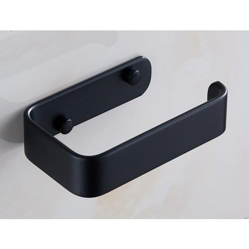 Toilet Roll Holder Bathroom Tissue Paper Holder Black Finish Kitchen Paper Roll Holder Household Toilet Paper Racks