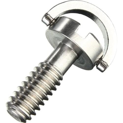 Long 1/4" D-Ring Screw Stainless Steel For Camera Tripod Quick Release Plate Silver