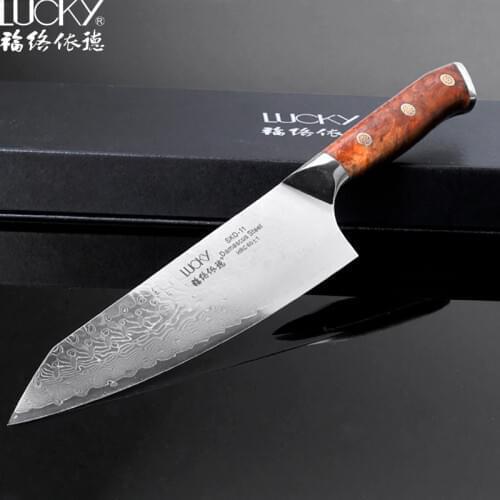 Kitchen Knife Kiritsuke Sushi Gyuto Chef Knife Super Sharp Japanese SKD-11 Damascus Steel with Wood Handle Cooking Tool 25