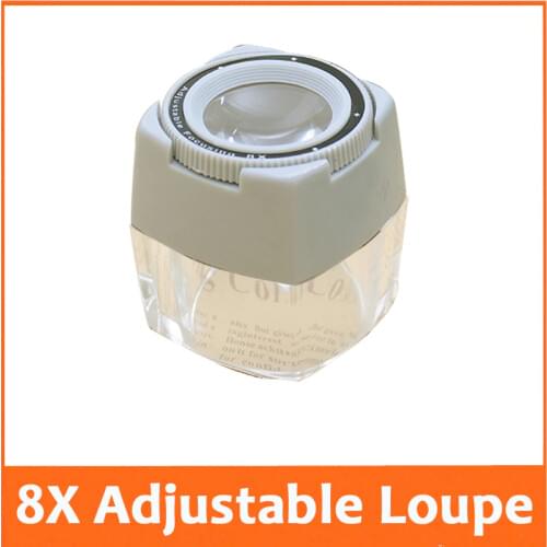 8X Focusing Adjustable Jewelry Design and Repair Magnifier Drawing Loupe Stamp Collection Magnifying Glass and Loupe