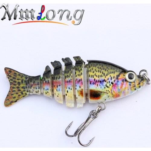 Mmlong 2"/2.3g Professional Fishing Lure 6 Segment Lifelike Fish Crankbait Hard Slow Sinking Swim Bait Tackle Pesca AL13