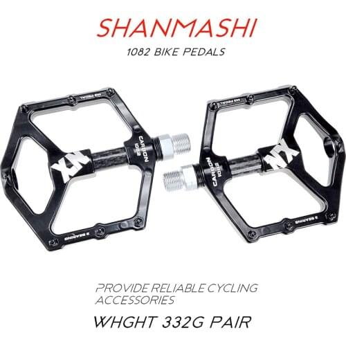 SHANMASHI bicycle pedal MTB Mountain Road Bicycle fiber Pedal Cleats Flat Pegs Aluminum Alloy Sealed 3 Bearing Bike Pedals
