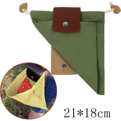 Leather and Canvas Bushcraft Bag, Canvas Foraging Pouch for Hiking, Treasures & Seashells, Easy Looping with Belts