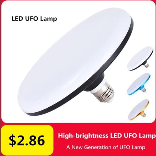 LED bulb super bright high power UFO lamp E27 screw ceiling lamp factory workshop lighting household electric energy-saving lamp
