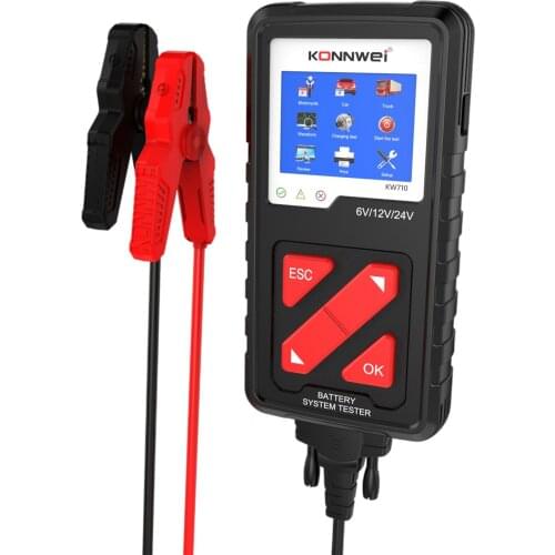 Battery Tester KW710 6V 12V 24V Cranking and Charging System Tester Car Battery Diagnosis Tool for Car Tester Tool