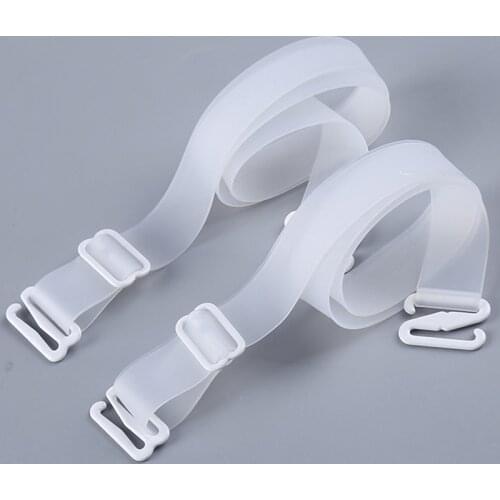 Women 1.8cm Wide Non Slip Clear Bra Straps Soft Silicone Bra Shoulder Strap Backless Transparent Bra Strap Accessories