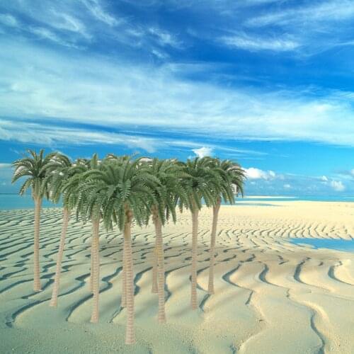 10pcs Diorama Wargame Beach Layout Model Train Coconut Palm Trees HO OO 11CM