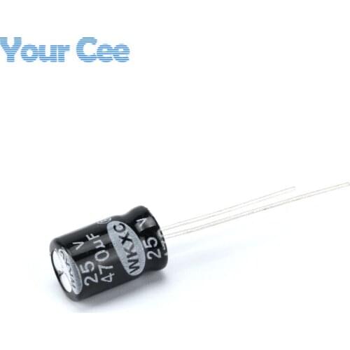 100 pcs Electrolytic Capacitors 25V 470UF 8X12MM Aluminum Electrolytic Capacitor