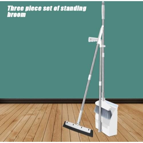 180degree Rotary Broom and Foldable Standing Dustpan Household Floor Cleaning Set TS1