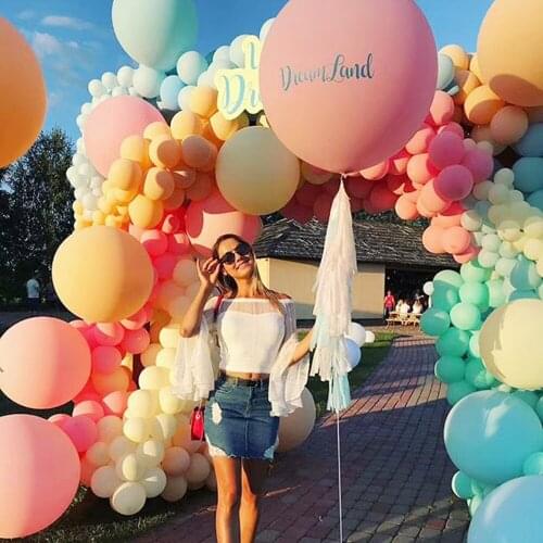 2pcs 36inch Jumbo Pastel Candy Round Macaron Latex Balloons Big Giant Beautiful Wedding Birthday Macaron Balloon Arch Decoration