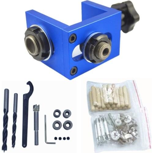 3 in 1 Drilling Locator Guide Dowel Guide Jig Woodworking Carpentry Positioner tenon hole Puncher