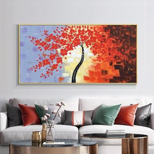 3D Abstract Blossom Tree Thick Palette Knife Paintings 100% Hand Painted Oil Painting On Canvas Wall Art For Home Decoration