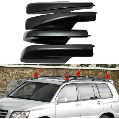 4PCS black Roof Rack Cover Rail End Shell Replacement For Toyota Highlander XU20 2001 2002 2003 2004 2005 2006 2007 accessories