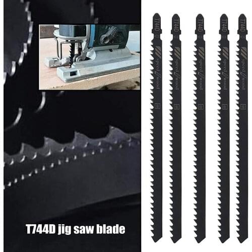 6Pcs T744D 180mm Ultra-long Jigsaw Blade Straight Cut T-Shank Jigsaw Blade Wood Cutting For Dewalt Bosch Woodworking Power Tool