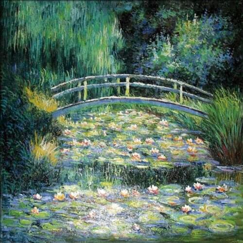 Diamond embroidery"Water lilies and Japanese Bridge Claude Monet"diy diamond painting,picture of rhinestones,cross-stitch