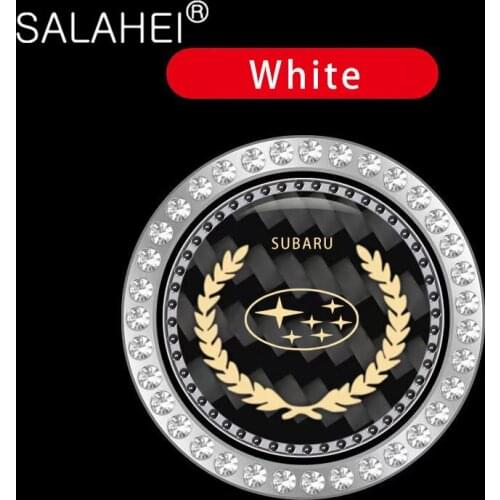 Car One-Key Engine Start Stop Ignition Button Cover Carbon Fiber Texture Rhinestone Crystal Ring For Subaru Forester BRZ XV