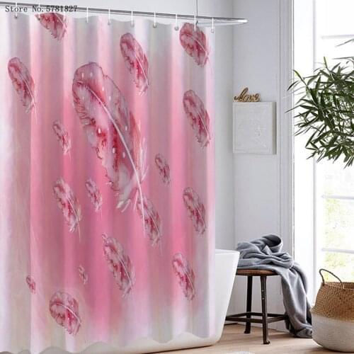 Bohemia Feather Shower Curtains 3D Print Fabric Polyester Dreamcatcher Shower Curtain 1 Panel Home Custom Bathroom Curtain