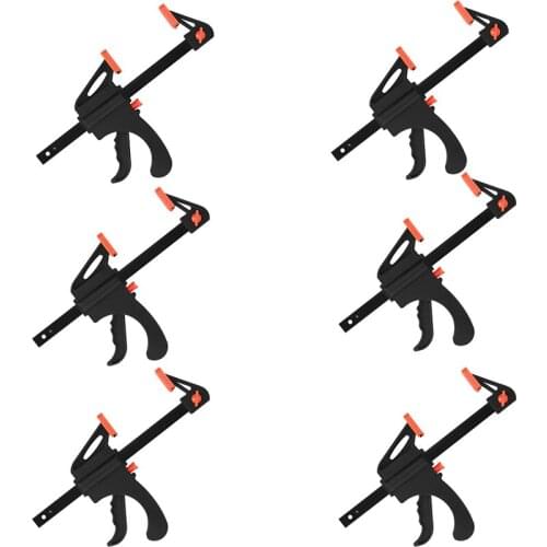 Woodworking Clamps 6 Inch, Quick Grip Clamp, One Handed Release F Clamp with Durable Nylon, E-Z Hold Bar Clamps Set