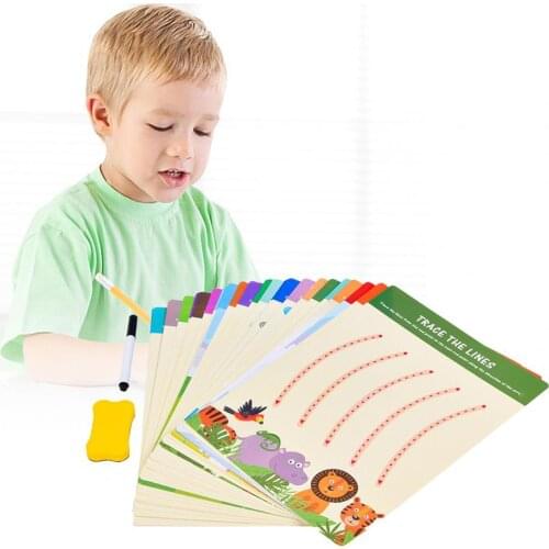 Children Kids Pen Control Training Card Fine Movement Teaching Early Learning