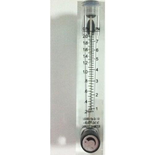 Z-300 Panel mounted 0.2-2 gpmor 0.5-5gpm glass flow meter (without regulating valve)