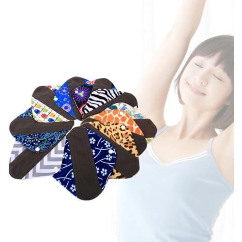 20 x 18cm Women Feminine Hygiene Sanitary Pad Reusable Washable Panty Liner Bamboo Cloth Mama Menstrual Sanitary Nappy Towel Pad