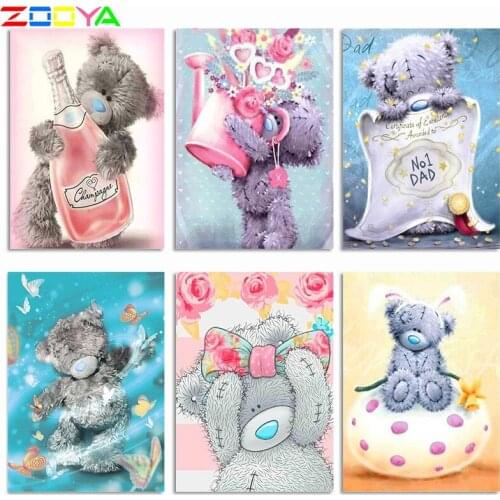 Diy5D Full Diamond Cartoon Bear Landscape Diamond Mosaic Mosaic Embroidery Diamond Dot Painting Handmade Home Decoration Sp743