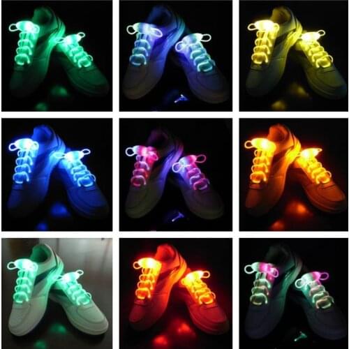 Fashion LED Flash Light Up Shoelaces Glow Stick Strap Shoelaces Xmas Decor Shoestring Disco Party Skating Gift