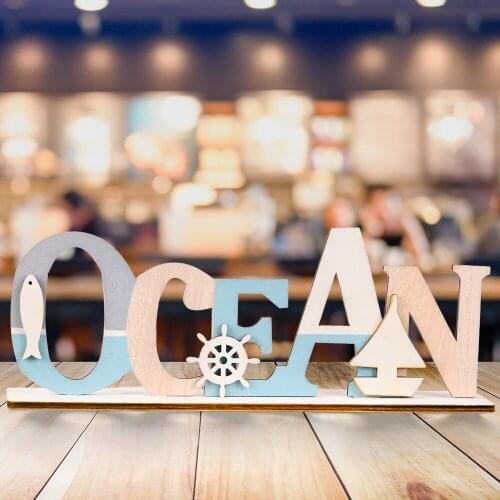 Nautical Marine Hanging Ornament Wooden Boat Rudder Fish Letter Decor Beach Coastal Wall Decoration For Home Bar E7