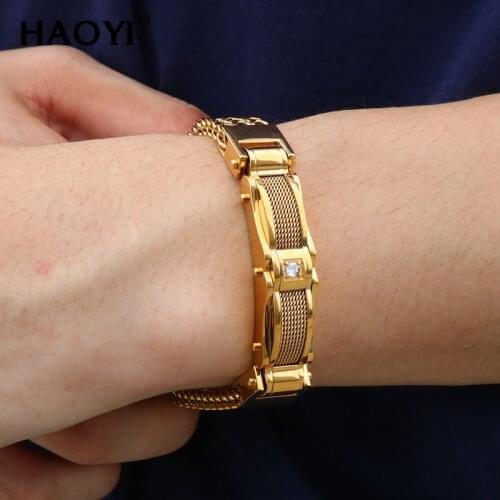 13MM Mens Bracelets Fashion Best Friends Bracelet Men With Magnet Clasp Male Jewelry Gold Stainless Steel Mens Bracelets 2020