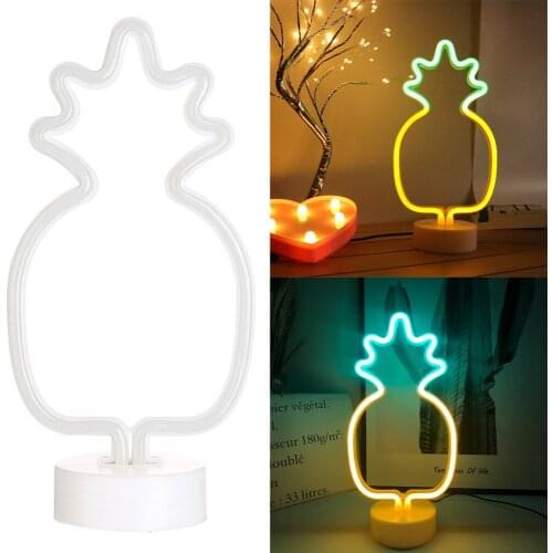 Night Light Home Decoration Lights Low Energy Pineapple Style With USB Base Battery Power Plastic + LED Long Service Life Lamp