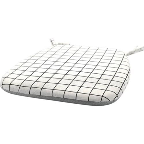 New Memory Foam Linen Tatami Dining Chair Cushion Dormitory Plaid Chair Cushion Sofa Cushion Office Chair Car Seat Cushion