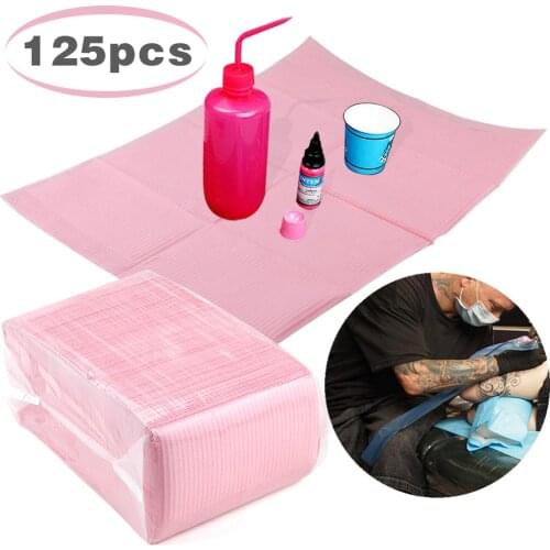 5/125Pcs Disposable Tattoo Clean Pad Patient Bib Cleaning Dentists Cosmetology Medical Paper Scarf Permanent Make up Accessories