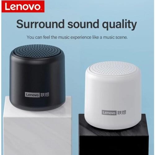 Original Lenovo L01 Bluetooth Speaker Portable Outdoor Mini Loudspeaker Wireless Column 3D Stereo Music Surround Bass Box Mic