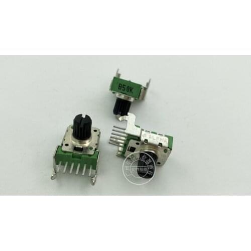 Original new 100% 142 Type horizontal double potentiometer 6pin B50K with middle handle 8mm plum blossom shaft (SWITCH)