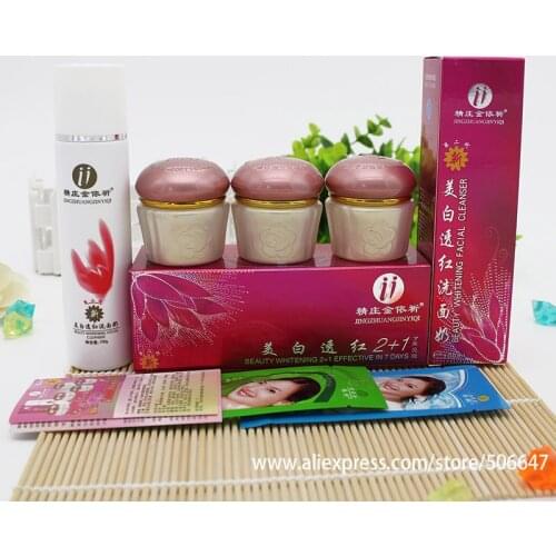 YiQi female face Beauty Whitening 2+1 Effective In 7Days ABC+CLE bailitouhong (Gold High Bottle)