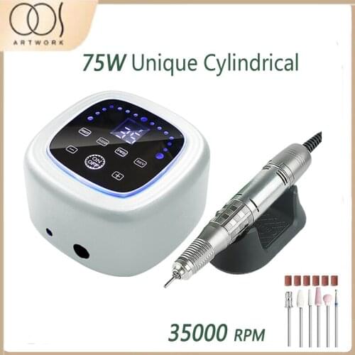 35000 rpm 75W professional electric nail polisher electric nail file high-definition display powerful electric nail pedicure