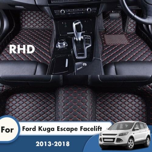 RHD Carpets For Ford Kuga Escape Facelift 2018 2017 2016 2015 2014 2013 Car Floor Mats Leather Custom Auto Interior Accessories