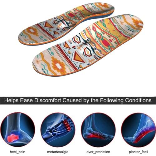 Colorful Pattern iFitna EVA-Material Arch Support Insoles for Sport Shoe Inserts Orthotic Inserts,Flatfoot Fasciitis,Foot Valgus