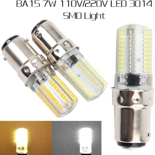 New BA15 7W 3014 80 SMD LED Crystal Lamps Energy Saving Corn Light Bulbs Light 220V/110V warm white/white Dimmable 2pcs/lot