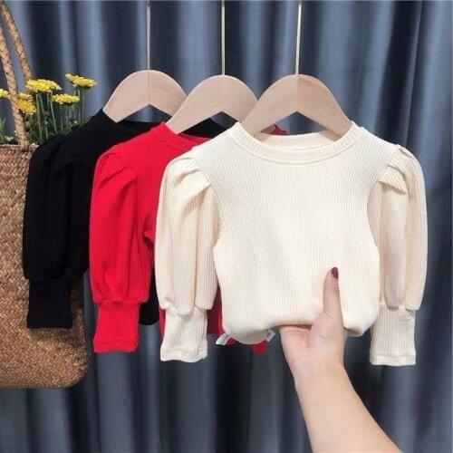 2021 Winter Girls Princess Sweater Children Knitted Warm Top White and Red Autumn Clothes for Child Toddler Girl Sweaters