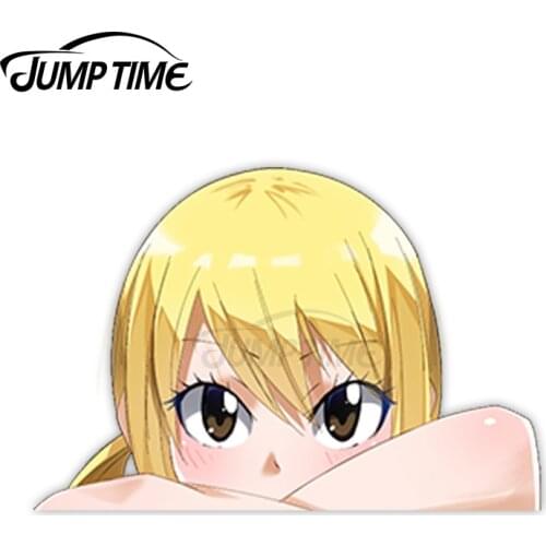 Jump Time Fairy Tail Lucy Heartfilia 56 7.7 Big Head Anime Peeker Vinyl Decal Waifu Kawaii Girl Car Stickers