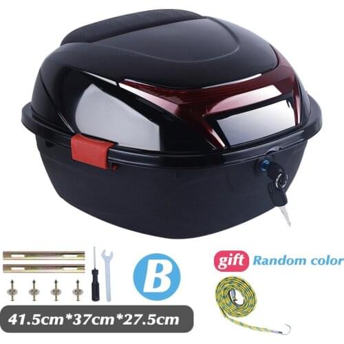Motorcycle Tour Tail Box Scooter Trunk Luggage Top Lock Storage Carrier Case with Soft Backrest and Quick-Release System
