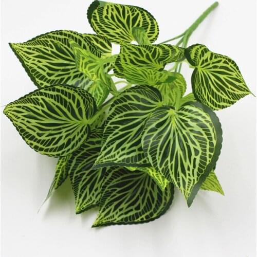 1pc New Arrival Plastic Zebra Leaf Plant Artificial Flowers Plastic Leaf Plant for Home Garden Decoration