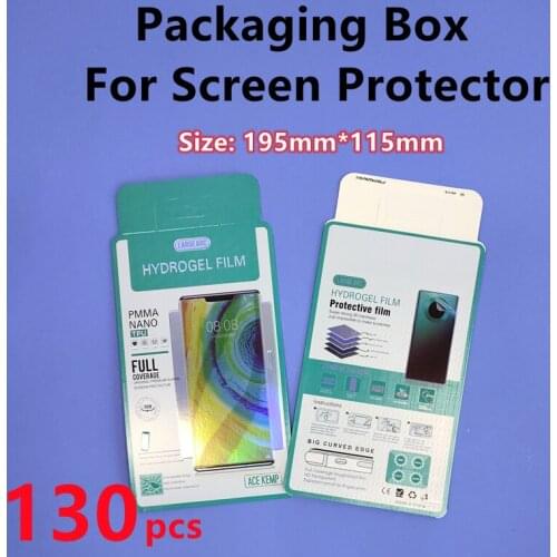 130pcs Retail Package For Hydrogel Film Screen Protector Consumer Retail Packaging Box For Cell Phone Protective Film 195*115mm