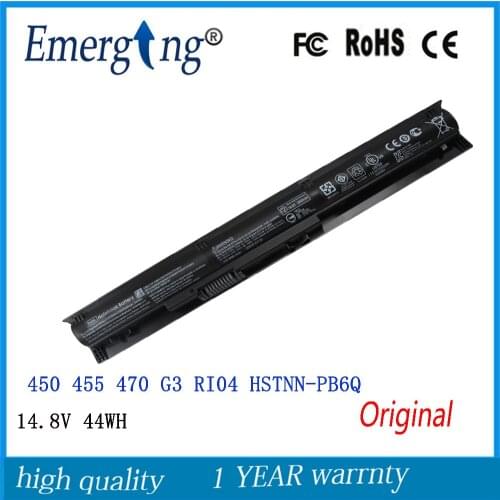 14.8V 44Wh New Original Laptop Battery for HP proBook 450 455 470 G3 G4 HSTNN-PB6Q RI04 TPN-Q141